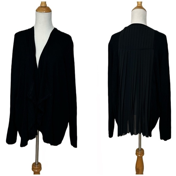 Lane Bryant Open Cardigan with sheer pleated back - Picture 1 of 7
